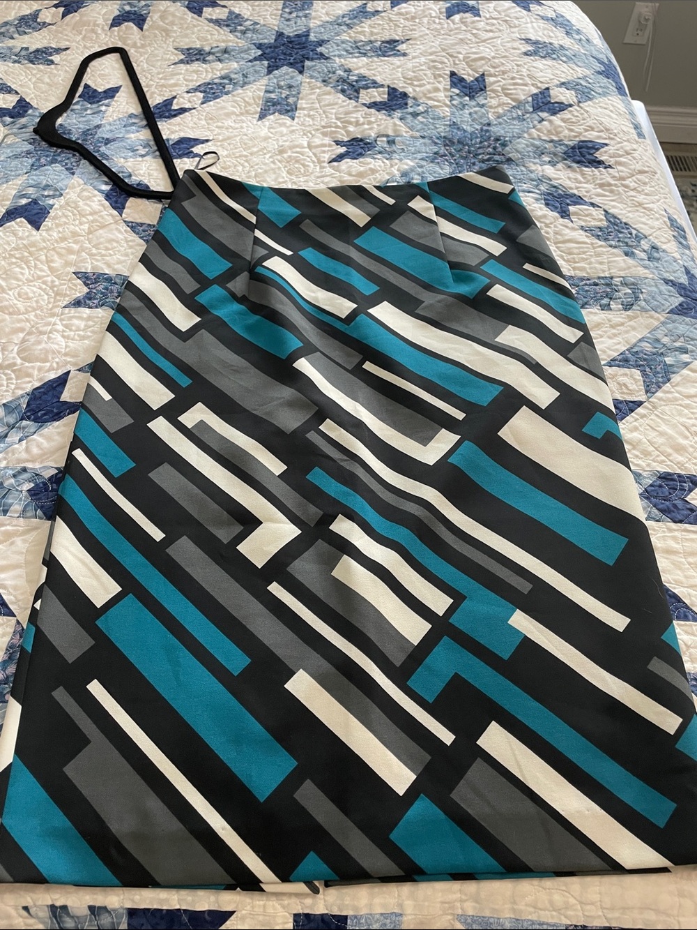 Mexx Teal, Black & Gray Geometric Dress